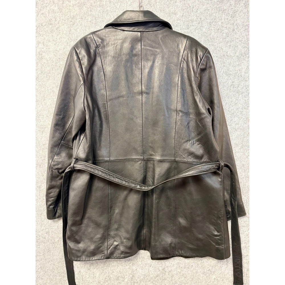 Preston &‎ York Black Lambskin Leather Jacket with Self-Tie Belt Men's Size XL - Picture 7 of 9